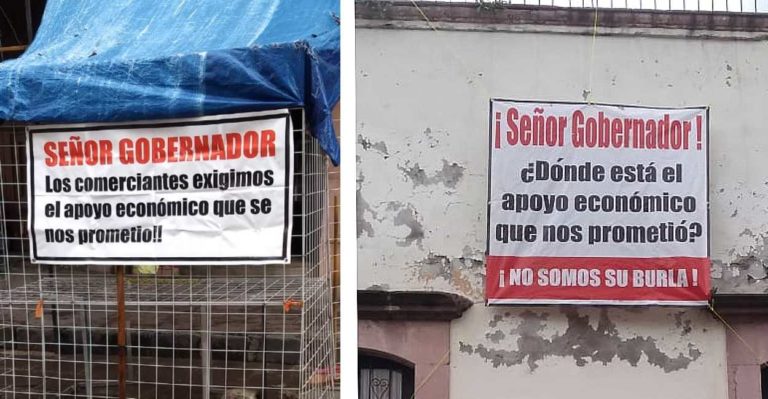 Amedrentan a comerciantes por tener lonas