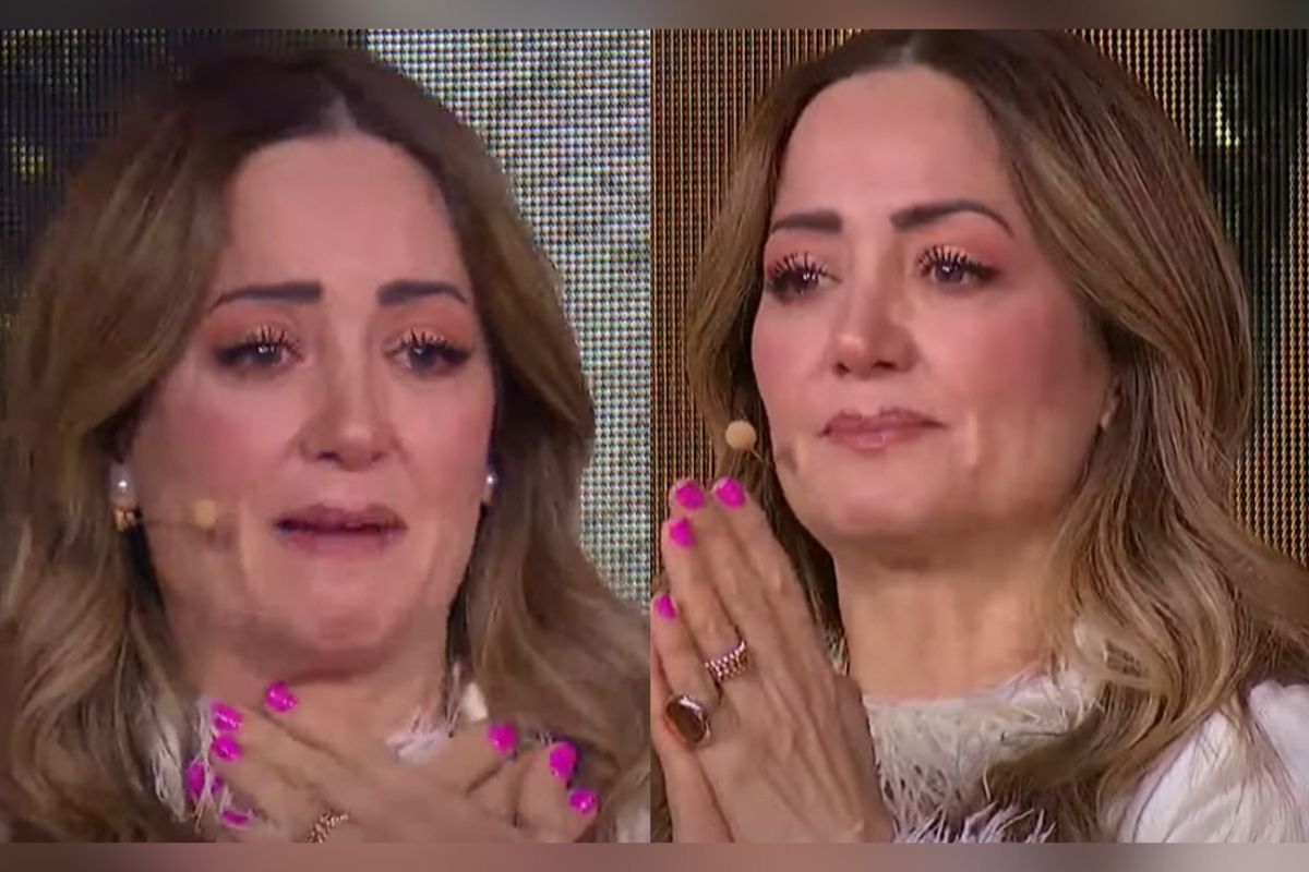 Andrea Legarreta llora en HOY ante la visita de sus hijas y su tía.