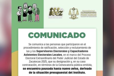 IEEZ pausa designación de personal electoral por falta de presupuesto