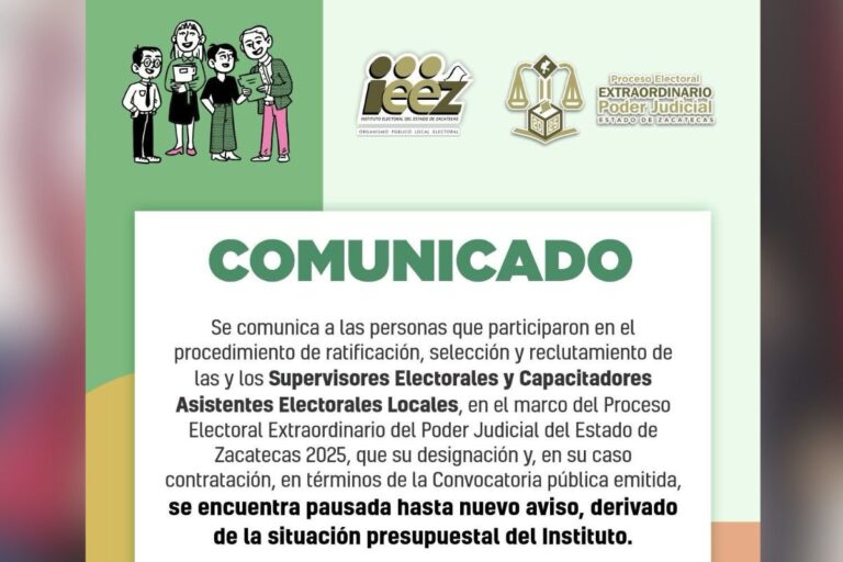 IEEZ pausa designación de personal electoral por falta de presupuesto