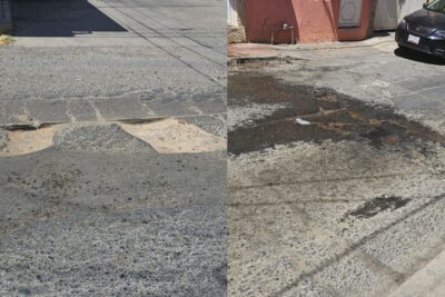 Vecinos de la calle Aquiles Serdán denuncian malas condiciones por baches