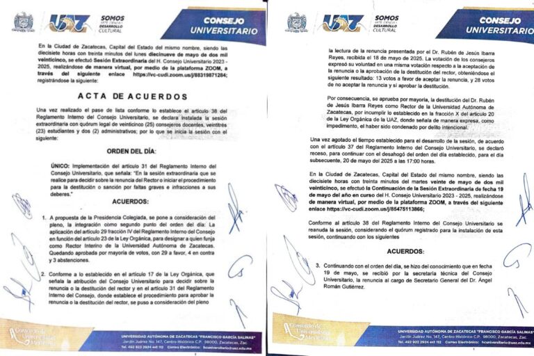 Confirma la UAZ destitución de Rubén Ibarra y nombra a Juan Armando Flores como rector interino
