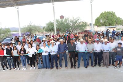 Realizan entrega de Cancha de usos múltiples en El Rosario del programa “Maz Apoyo a tu vivienda” en Mazapil