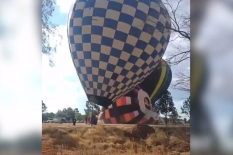 Globo aerostático se incendia durante el Festival del Globo de Enrique Estrada