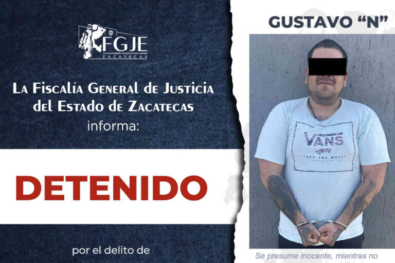 Detienen a fuerte generador de violencia en Zacatecas; tiene probable participación en un homicidio en el centro histórico