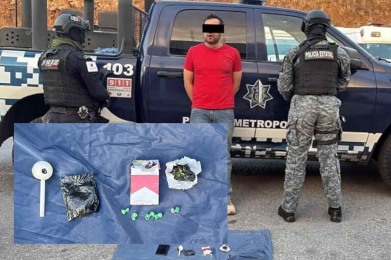 Esto fue lo que le encontraron a Jaime “N” durante su detención en Guadalupe