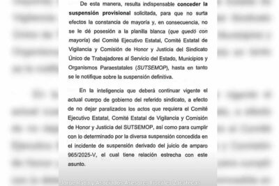 Juez ordena suspender constancia de mayoría sindical en el SUTSEMOP