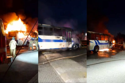 Se incendia camión de la Ruta 1 en Zacatecas; no hubo lesionados