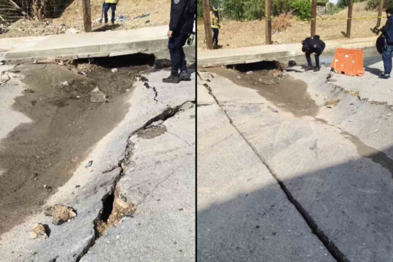 Cierran circulación en la lateral de la vialidad Arroyo de las Sirenas en Zacatecas