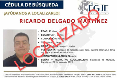 Localizan sin vida a Ricardo Delgado en Río Grande, Zacatecas