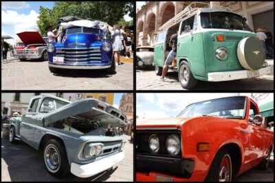 Destape de autos clásicos dentro de las actividades de la Semana del Migrante