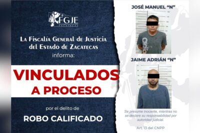 FGJEZ obtiene vinculación a proceso por el delito de robo calificado