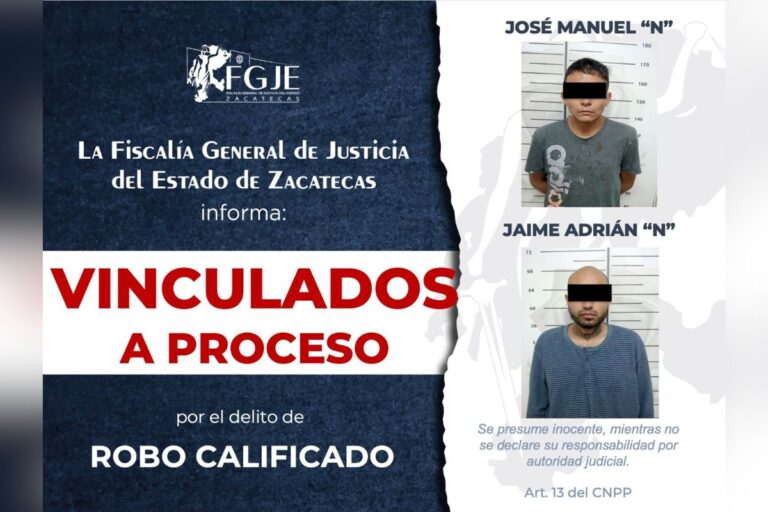 FGJEZ obtiene vinculación a proceso por el delito de robo calificado