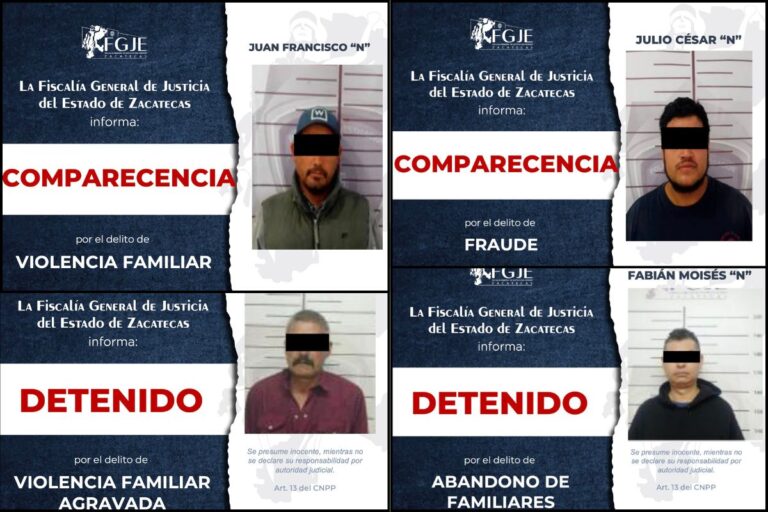 FGJEZ y Mesa de Paz cumplimentan órdenes de aprehensión y comparecencias
