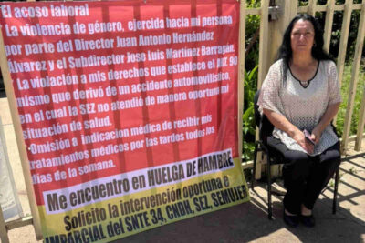 Subdirectora de secundaria de Guadalupe inicia huelga de hambre contra acoso laboral