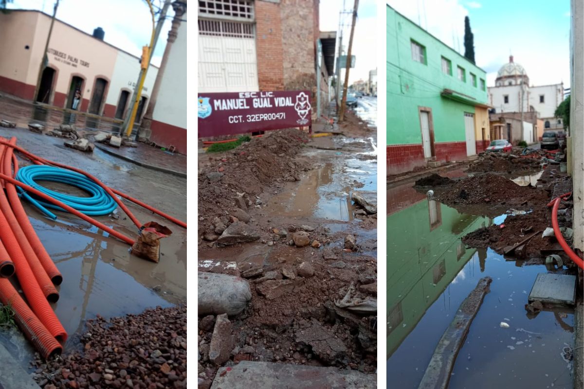 La calle Madero, cuya rehabilitación comenzó el 16 de diciembre pasado, sigue inconclusa ocho meses después.