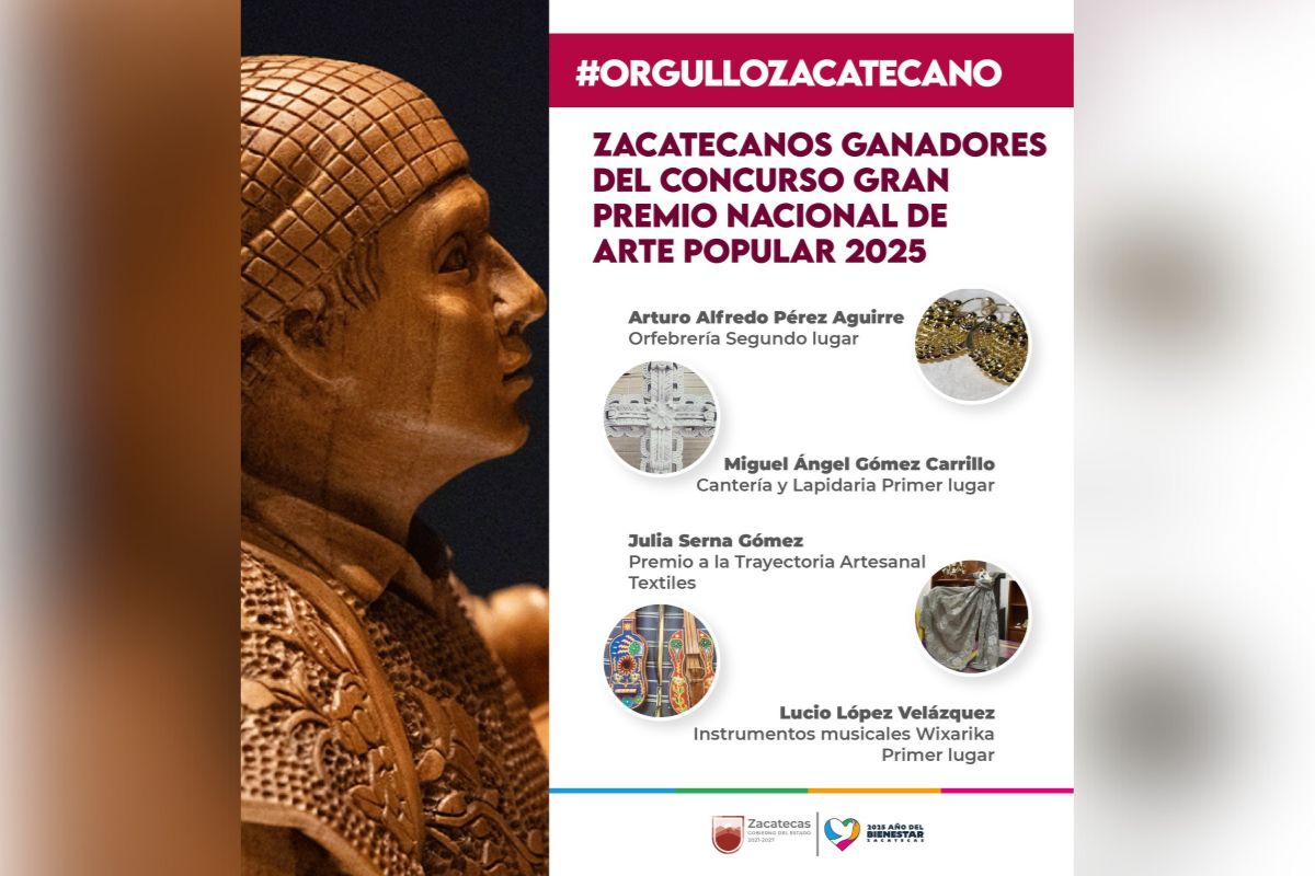 Artesanos zacatecanos triunfan en certamen cultural mexicano.