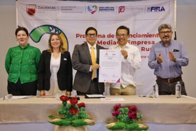 Firman convenio Gobierno de Zacatecas y FIRA para impulsar financiamiento a negocios agroindustriales