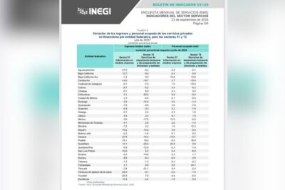 Ingresos por servicios caen y turismo se debilita: INEGI
