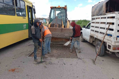 Continúan en Guadalupe trabajos de bacheo y rehabilitación