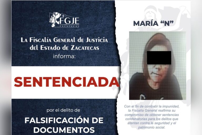 FGJEZ logra sentencia por el delito de falsificación de documentos