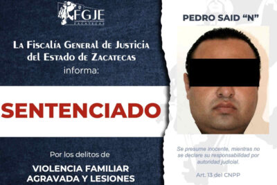 FGJEZ logra sentencia por el delito de violencia familiar agravada