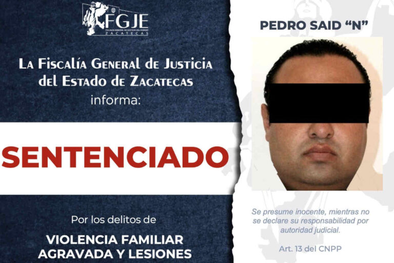 FGJEZ logra sentencia por el delito de violencia familiar agravada