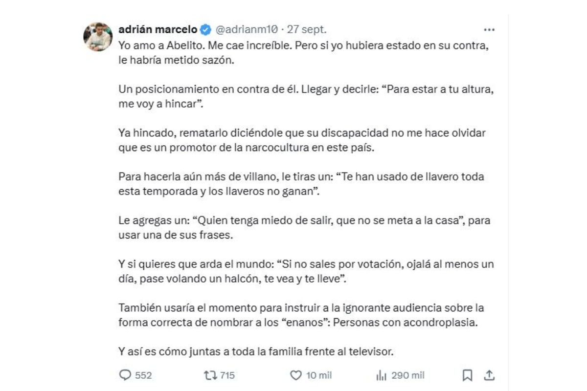 Adrián Marcelo arremete contra Abelito, Alexis Ayala y Aaron Mercury en redes sociales