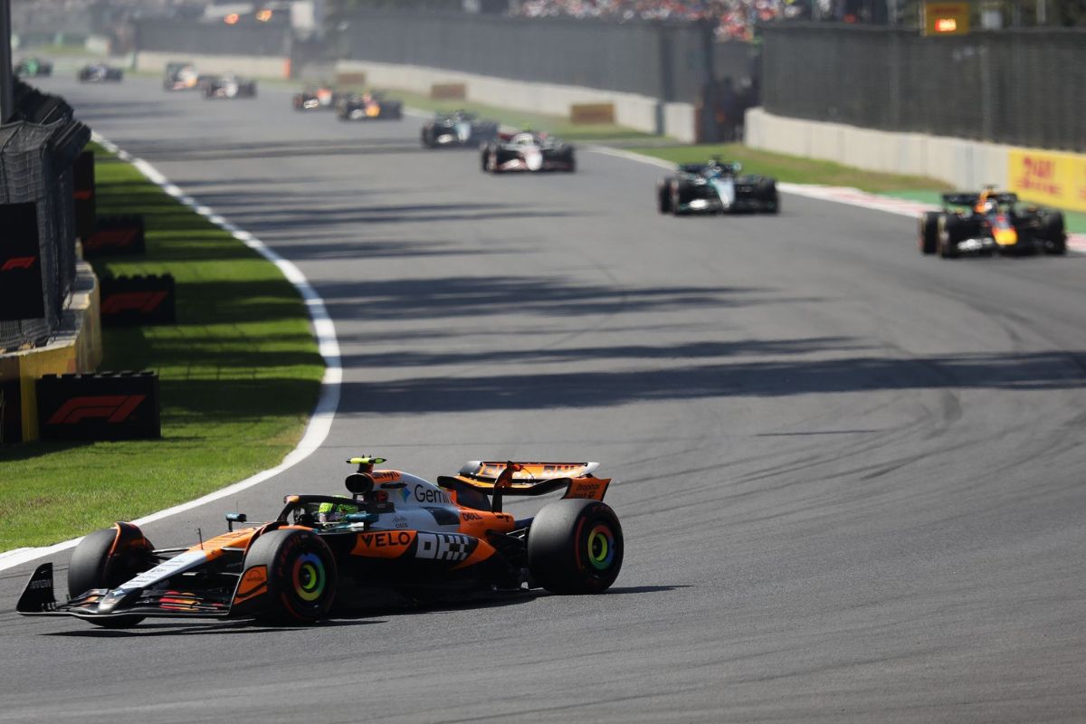 Lando Norris gana el GP de México 2025, Charles Leclerc en segundo.