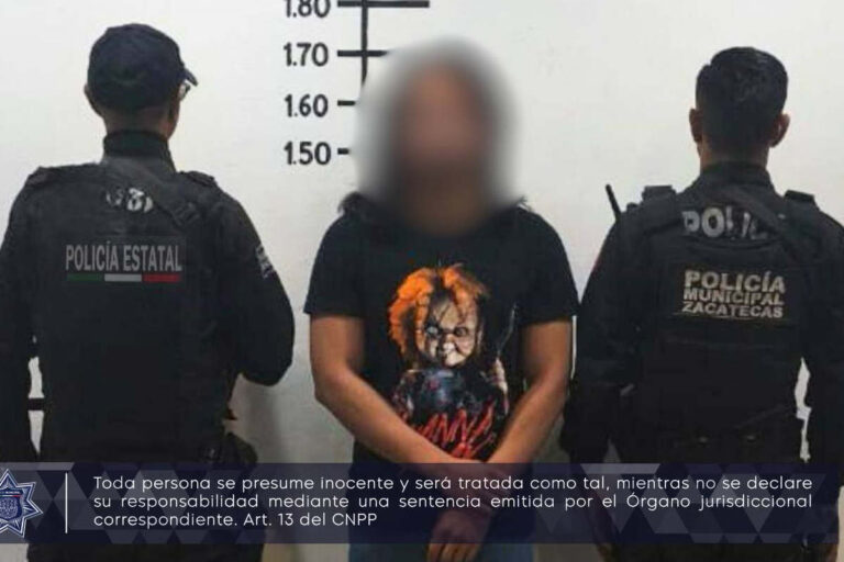 Detienen a pareja por presunto robo a comercio en Zacatecas