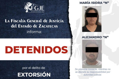 Detienen a tres personas por delitos de alto impacto en Zacatecas, Jalisco y Nuevo León