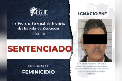 La FGJEZ logra sentencia por el delito de feminicidio