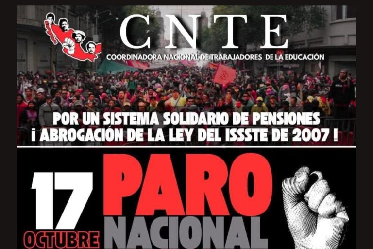 CNTE convoca paro masivo y acciones de protesta
