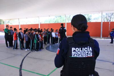 Fortalece Policía Municipal de Zacatecas programa Escuela Segura en la Primaria Héroes Patrios
