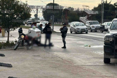 Joven termina lesionado tras derrapar en su motocicleta en Fresnillo, Zacatecas