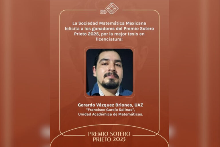 Matemático de la UAZ recibe galardón nacional por investigación