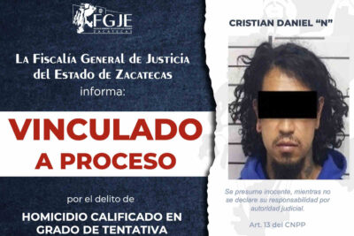 Vinculan a proceso a Cristian Daniel “N” por homicidio calificado en Zacatecas