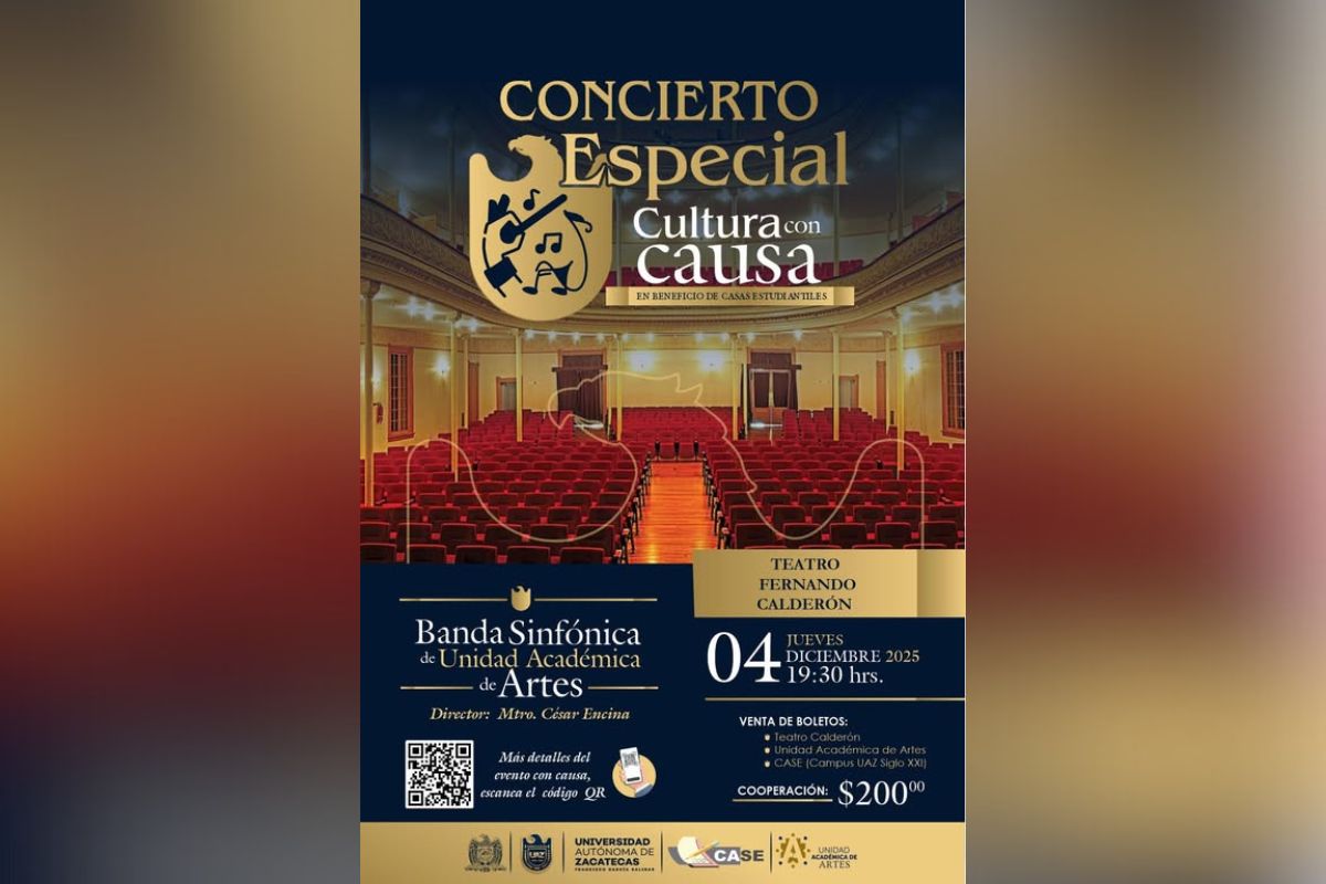 UAZ impulsa concierto solidario para mejorar casas y comedores estudiantiles.