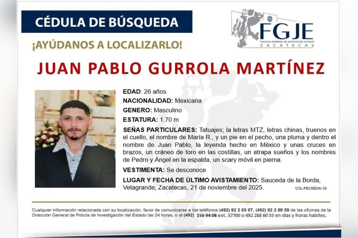 Fiscalía confirma cinco desapariciones en menos de 48 horas en Sauceda de la Borda.