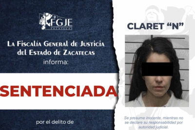 Claret “N” obtiene sentencia de 3 años de prisión en Zacatecas; esta es la razón