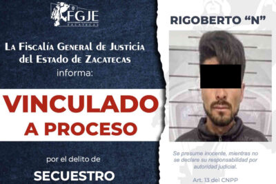 FGJEZ logra una vinculación a proceso por secuestro en Guadalupe, Zacatecas