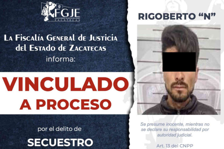 FGJEZ logra una vinculación a proceso por secuestro en Guadalupe, Zacatecas
