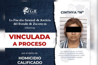 Detienen a Cinthya “N” por homicidio en Fresnillo; FGJEZ avanza en investigación
