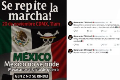 Generación Z México convoca a una nueva marcha para el 20 de noviembre