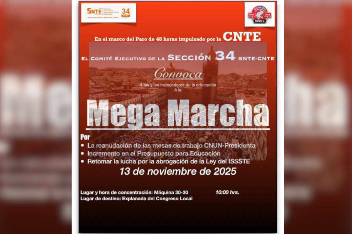 Magisterio zacatecano irá al paro y pedirá 55 millones