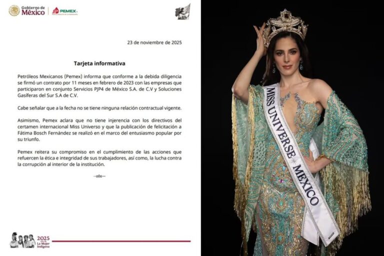 Sin contratos y sin relación con Miss Universo: Pemex responde a señalamientos públicos