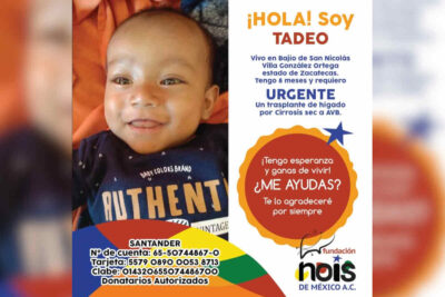 Tadeo, bebé de Villa González Ortega requiere un trasplante de hígado; familia pide apoyo