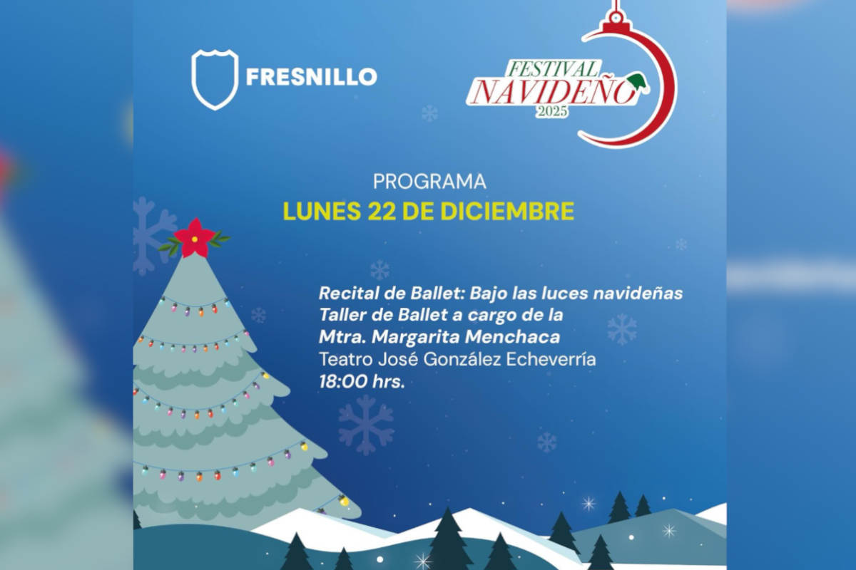 Invitan al recital de ballet "Bajo las luces navideñas" en Fresnillo