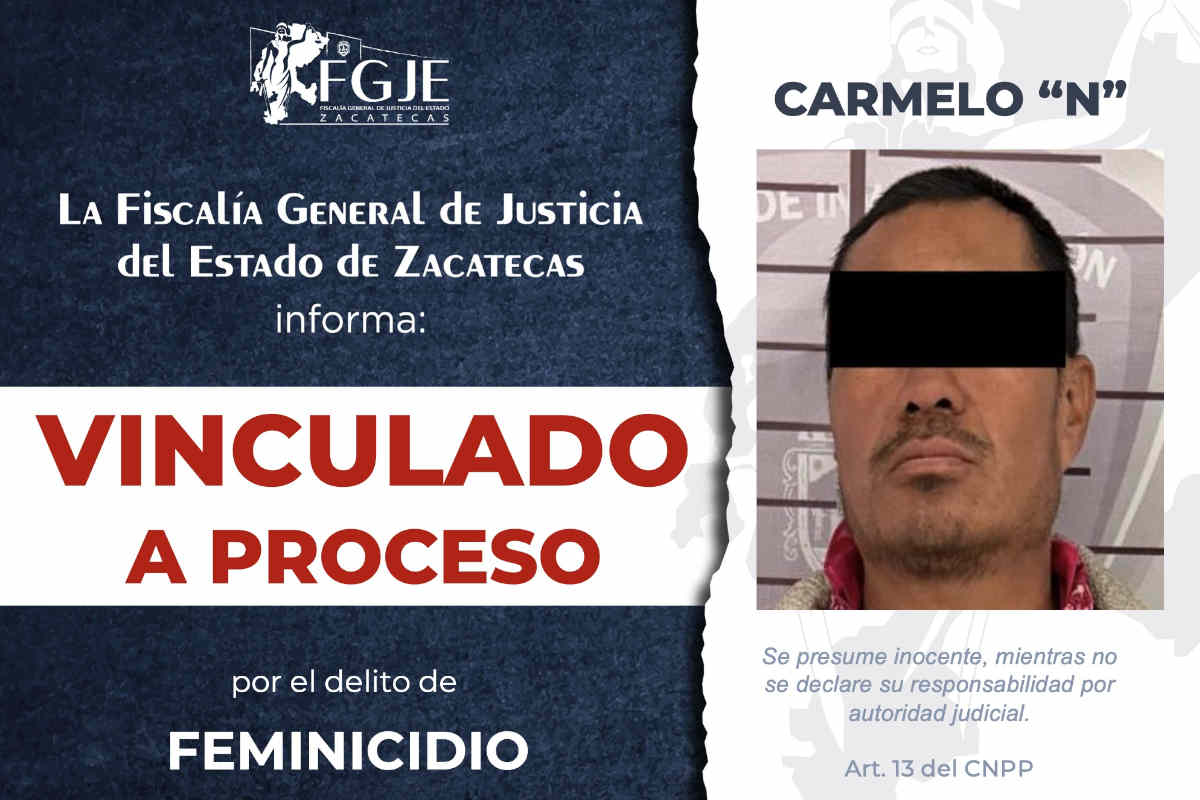 Detienen y vinculan a proceso a un hombre por el delito de feminicidio en Tlaltenango, Zacatecas