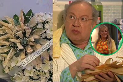 Zully Keith homenajea a Eduardo Manzano con una corona de hojas de tamal en su funeral